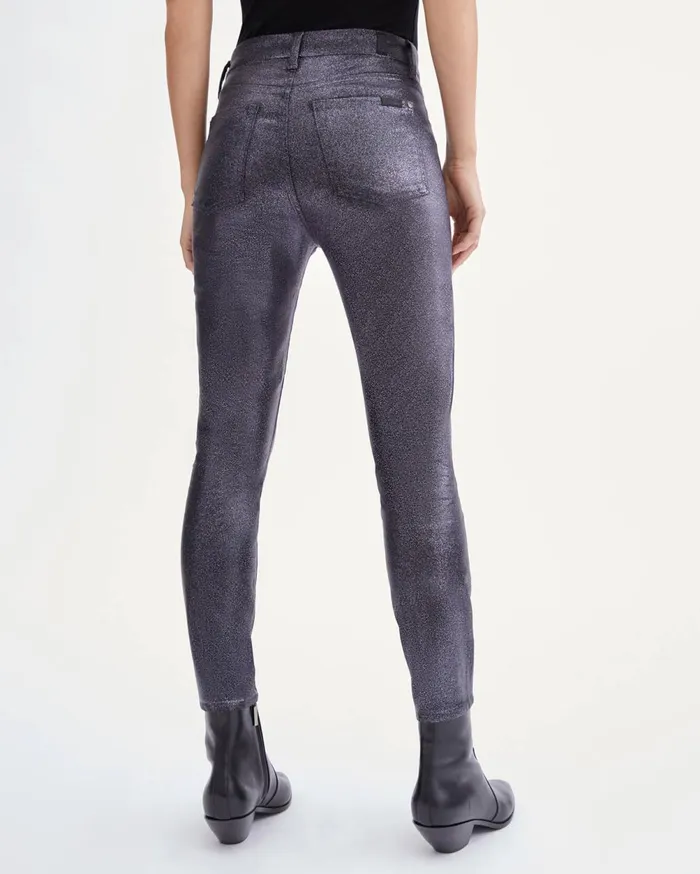 7 For All Mankind Pants Coated High Waist Ankle Skinny With Faux Pockets In Sparkle Sparkle 8211 Women