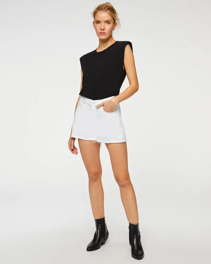 7 For All Mankind Shorts and Skirts Monroe CutOff Short With Frayed Hem In Clean White Clean White 8211 Women 7 For All Mankind Shorts and Skirts Monroe CutOff Short With Frayed Hem In Clean White Clean White 8211 Women