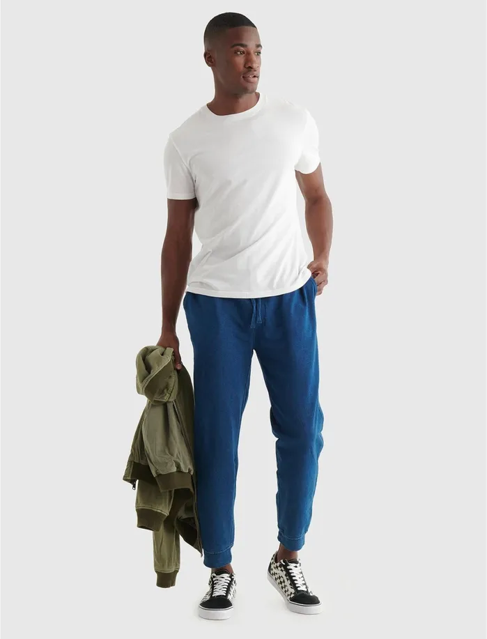 Activewear Men Lucky Brand Sueded Fleece Terry Jogger Pant Indigo