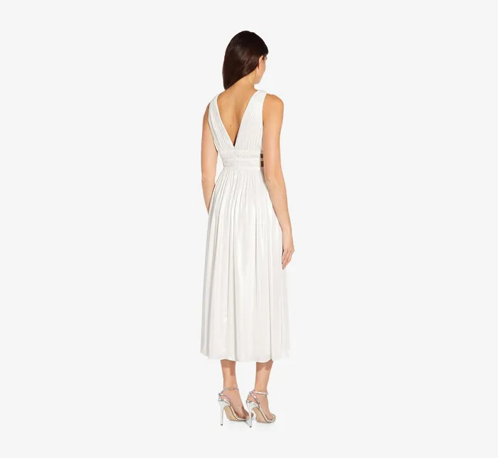 Adrianna Papell Chiffon MidiLength ALine Cocktail Dress With Cutouts In Ivory Ivory Women Midi Dresses Adrianna Papell Chiffon MidiLength ALine Cocktail Dress With Cutouts In Ivory Ivory Women Midi Dresses
