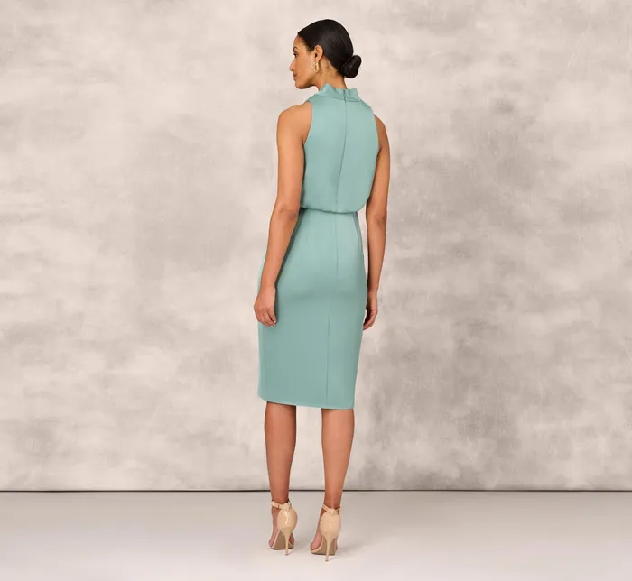Adrianna Papell Crepe Satin Back Cowl Neck MidiLength Blouson Cocktail Dress In Green Slate Green Slate Women Cocktail Dresses Adrianna Papell Crepe Satin Back Cowl Neck MidiLength Blouson Cocktail Dress In Green Slate Green Slate Women Cocktail Dresses