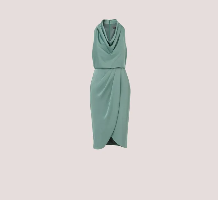 Adrianna Papell Crepe Satin Back Cowl Neck MidiLength Blouson Cocktail Dress In Green Slate Green Slate Women Cocktail Dresses Adrianna Papell Crepe Satin Back Cowl Neck MidiLength Blouson Cocktail Dress In Green Slate Green Slate Women Cocktail Dresses