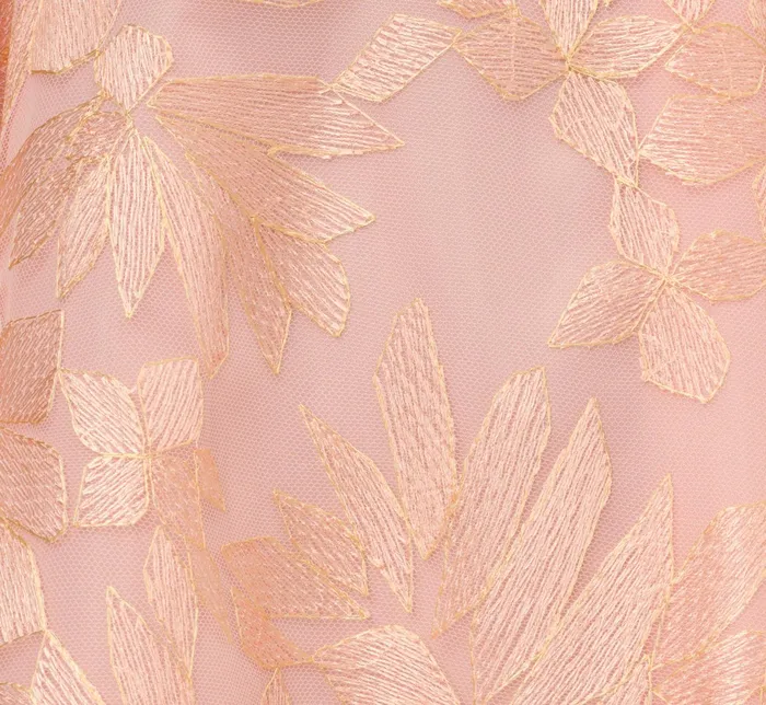 Adrianna Papell Embroidered Fit And Flare Midi Dress With Sheer Neckline In Apricot Ice Apricot Ice Women Cocktail Dresses Adrianna Papell Embroidered Fit And Flare Midi Dress With Sheer Neckline In Apricot Ice Apricot Ice Women Cocktail Dresses