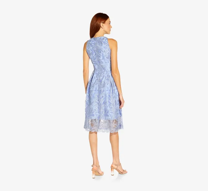 Adrianna Papell Embroidered Illusion MidiLength FitAndFlare Dress In Light Peri Light Peri Women Day Dresses Adrianna Papell Embroidered Illusion MidiLength FitAndFlare Dress In Light Peri Light Peri Women Day Dresses