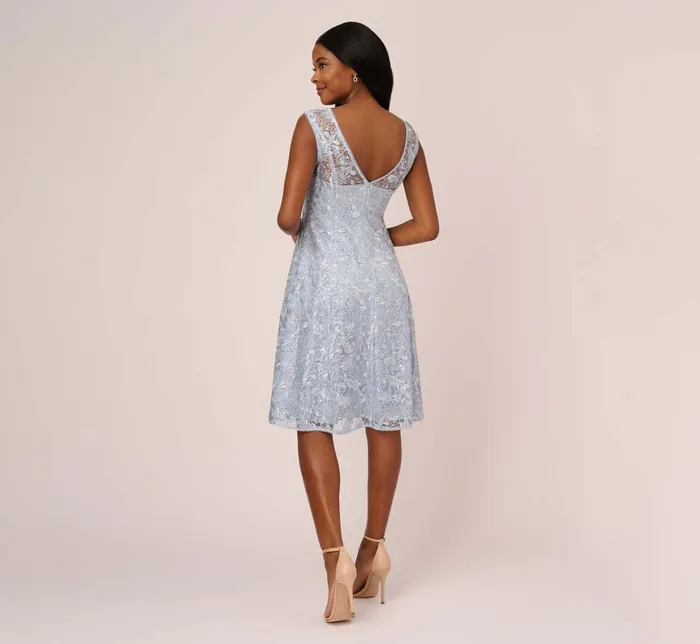 Adrianna Papell Embroidered Sleeveless Midi Cocktail Dress In Skyway Skyway Women Cocktail Dresses Adrianna Papell Embroidered Sleeveless Midi Cocktail Dress In Skyway Skyway Women Cocktail Dresses