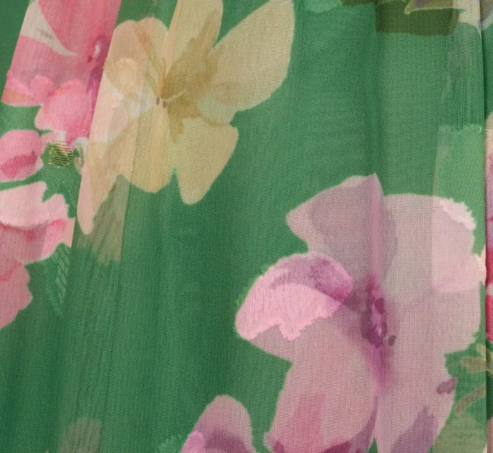 Adrianna Papell Floral Chiffon Tiered Gown With Ruffle Details In Green Multi Green Multi Women Floral Dresses Adrianna Papell Floral Chiffon Tiered Gown With Ruffle Details In Green Multi Green Multi Women Floral Dresses