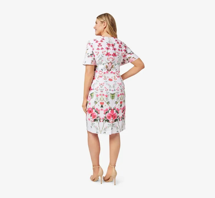 Adrianna Papell FloralPrint Crepe MidiLength Sheath Dress In Navy Multi Navy Multi Women Floral Dresses Adrianna Papell FloralPrint Crepe MidiLength Sheath Dress In Navy Multi Navy Multi Women Floral Dresses