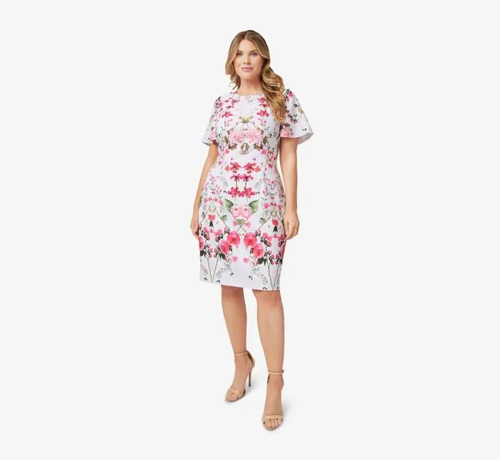Adrianna Papell FloralPrint Crepe MidiLength Sheath Dress In Navy Multi Navy Multi Women Floral Dresses Adrianna Papell FloralPrint Crepe MidiLength Sheath Dress In Navy Multi Navy Multi Women Floral Dresses