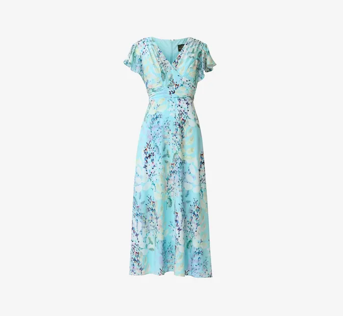 Adrianna Papell FloralPrint FitAndFlare MidiLength Chiffon Dress In Light Blue Multi Light Blue Multi Women Floral Dresses Adrianna Papell FloralPrint FitAndFlare MidiLength Chiffon Dress In Light Blue Multi Light Blue Multi Women Floral Dresses