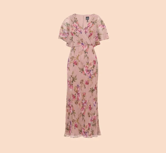 Adrianna Papell FloralPrint Metallic Crinkled Mesh MidiLength Blouson Dress In Rose Multi Rose Multi Women Floral Dresses Adrianna Papell FloralPrint Metallic Crinkled Mesh MidiLength Blouson Dress In Rose Multi Rose Multi Women Floral Dresses