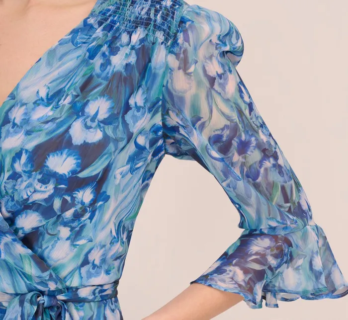 Adrianna Papell FloralPrinted Chiffon Short Dress In Deep Blue Multi Deep Blue Multi Women Floral Dresses Adrianna Papell FloralPrinted Chiffon Short Dress In Deep Blue Multi Deep Blue Multi Women Floral Dresses