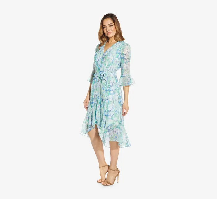 Adrianna Papell FloralPrinted Chiffon Short Dress In Deep Blue Multi Deep Blue Multi Women Floral Dresses Adrianna Papell FloralPrinted Chiffon Short Dress In Deep Blue Multi Deep Blue Multi Women Floral Dresses