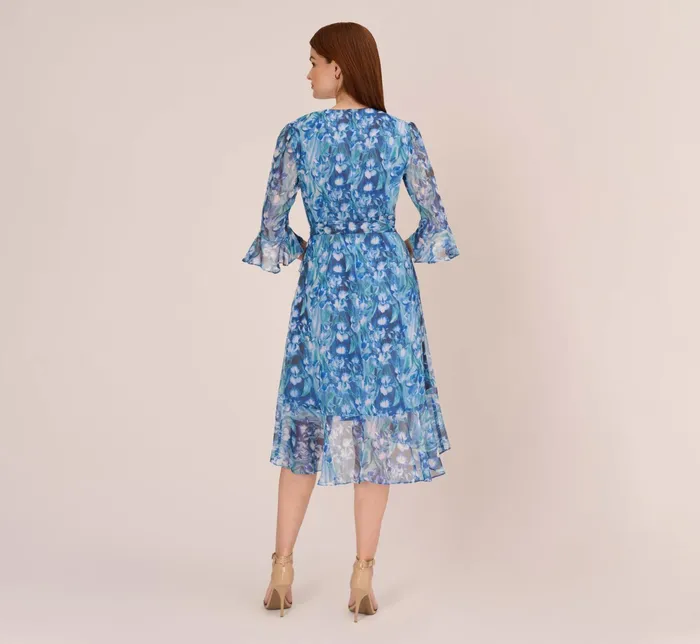 Adrianna Papell FloralPrinted Chiffon Short Dress In Deep Blue Multi Deep Blue Multi Women Floral Dresses Adrianna Papell FloralPrinted Chiffon Short Dress In Deep Blue Multi Deep Blue Multi Women Floral Dresses