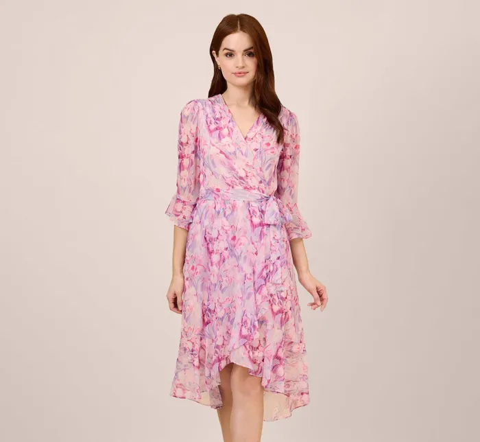 Adrianna Papell FloralPrinted Chiffon Short Dress In Deep Blue Multi Deep Blue Multi Women Floral Dresses Adrianna Papell FloralPrinted Chiffon Short Dress In Deep Blue Multi Deep Blue Multi Women Floral Dresses