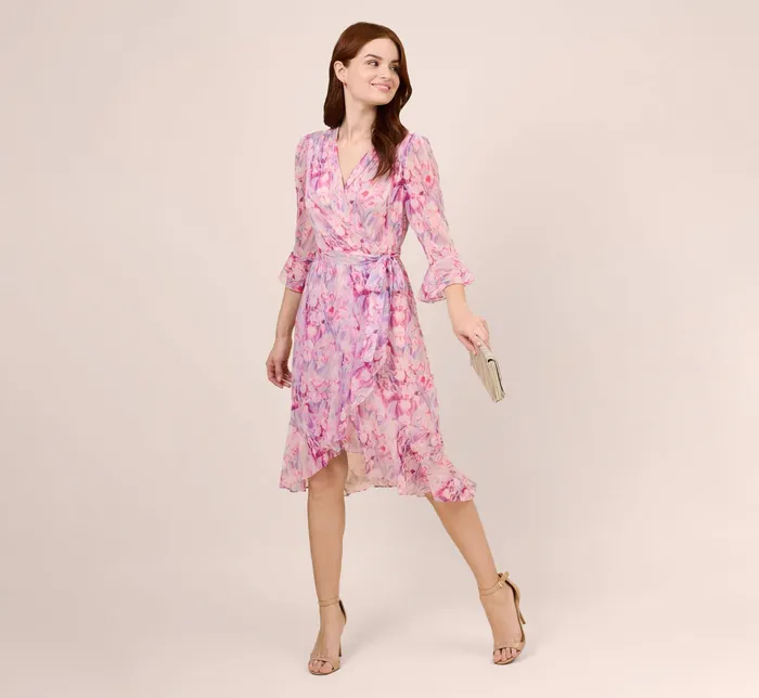 Adrianna Papell FloralPrinted Chiffon Short Dress In Deep Blue Multi Deep Blue Multi Women Floral Dresses Adrianna Papell FloralPrinted Chiffon Short Dress In Deep Blue Multi Deep Blue Multi Women Floral Dresses