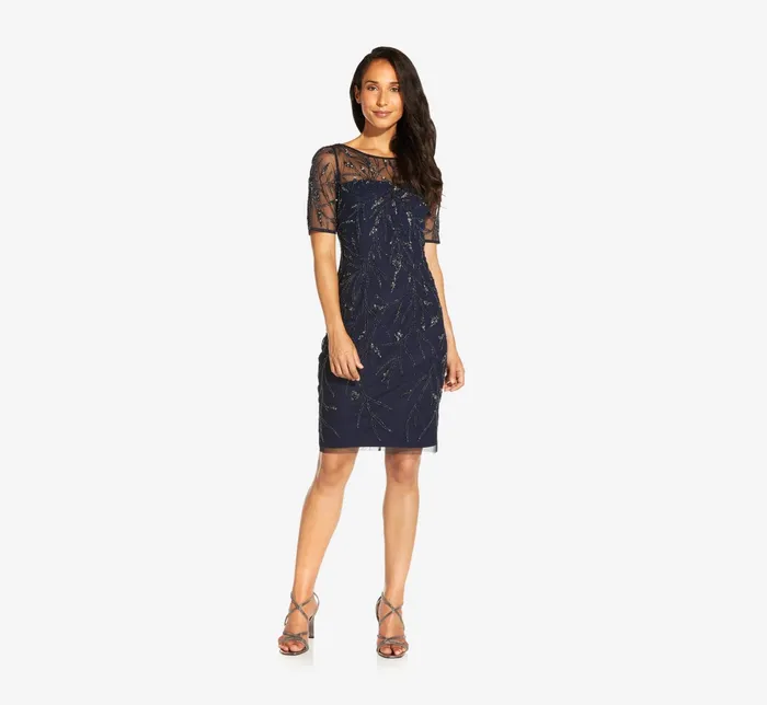 Adrianna Papell HandBeaded Cocktail Dress In Midnight Midnight Women Cocktail Dresses Adrianna Papell HandBeaded Cocktail Dress In Midnight Midnight Women Cocktail Dresses