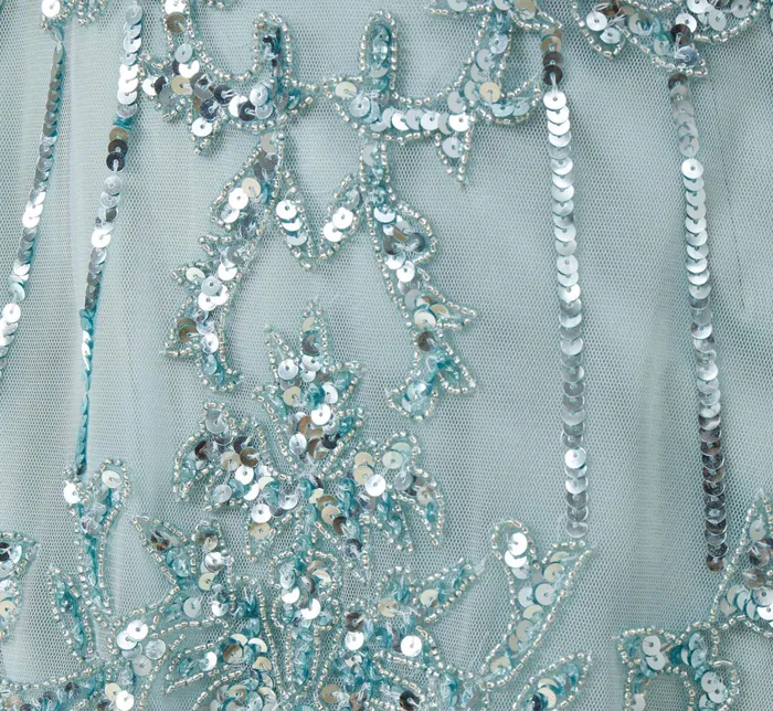 Adrianna Papell HandBeaded Illusion MidiLength Cocktail Dress In Aqua Dust Aqua Dust Women Cocktail Dresses Adrianna Papell HandBeaded Illusion MidiLength Cocktail Dress In Aqua Dust Aqua Dust Women Cocktail Dresses