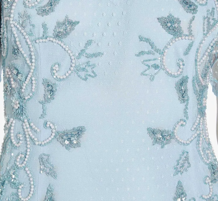 Adrianna Papell Hand Beaded Long Gown With Godets In Elegant Sky Elegant Sky Women Long Dresses Adrianna Papell Hand Beaded Long Gown With Godets In Elegant Sky Elegant Sky Women Long Dresses