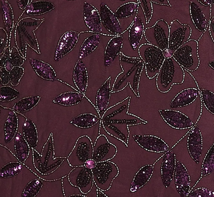 Adrianna Papell Hand Beaded Short Sleeve Floral Godet Gown In Night Plum Night Plum Women Floral Dresses Adrianna Papell Hand Beaded Short Sleeve Floral Godet Gown In Night Plum Night Plum Women Floral Dresses