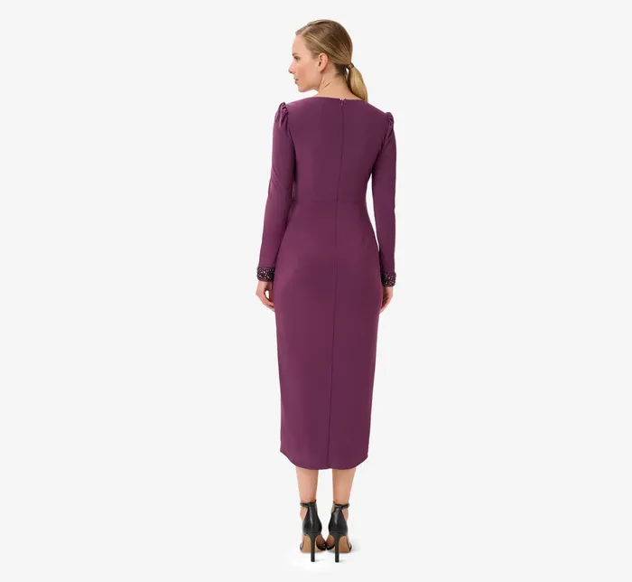 Adrianna Papell Jersey MidiLength Wrap Dress With Beaded Cuff In Rich Shiraz Rich Shiraz Women Midi Dresses Adrianna Papell Jersey MidiLength Wrap Dress With Beaded Cuff In Rich Shiraz Rich Shiraz Women Midi Dresses