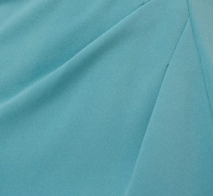 Adrianna Papell Knit Crepe And Organza Off The Shoulder Long Column Gown With Tiered Sleeves In Moody Aqua Moody Aqua Women Long Dresses Adrianna Papell Knit Crepe And Organza Off The Shoulder Long Column Gown With Tiered Sleeves In Moody Aqua Moody Aqua Women Long Dresses