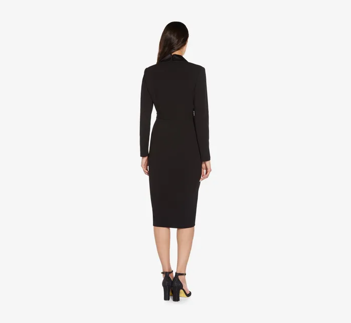 Adrianna Papell Knit Crepe Tuxedo Sheath Dress In Black Black Women Cocktail Dresses Adrianna Papell Knit Crepe Tuxedo Sheath Dress In Black Black Women Cocktail Dresses