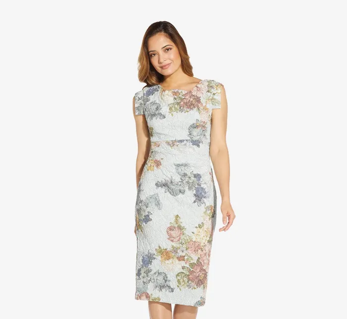 Adrianna Papell Metallic Floral Matelasse MidiLength Sheath Cocktail Dress In Sky Blue Multi Sky Blue Multi Women Cocktail Dresses Adrianna Papell Metallic Floral Matelasse MidiLength Sheath Cocktail Dress In Sky Blue Multi Sky Blue Multi Women Cocktail Dresses