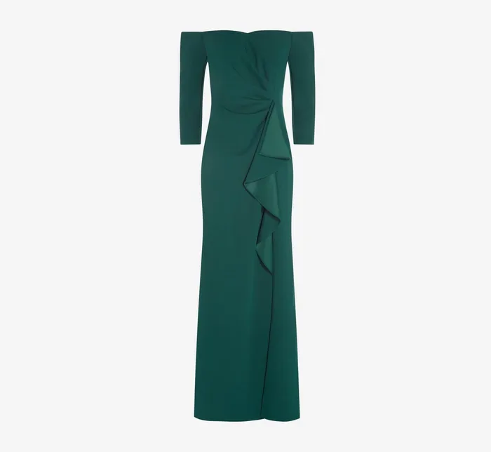 Adrianna Papell Off The Shoulder Dress With Cascading Ruffle Detail In Black Black Women Long Dresses Adrianna Papell Off The Shoulder Dress With Cascading Ruffle Detail In Black Black Women Long Dresses