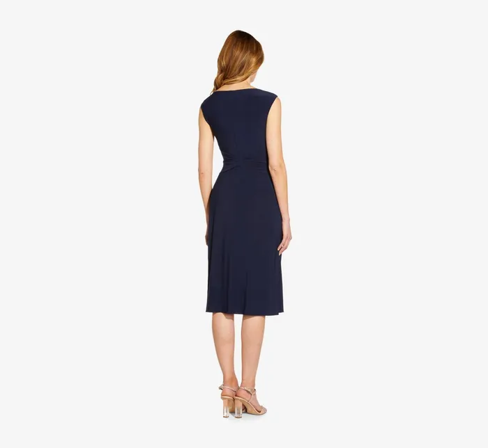 Adrianna Papell Plus Size Asymmetrical Draped Midi Dress In Midnight Midnight Women Day Dresses Adrianna Papell Plus Size Asymmetrical Draped Midi Dress In Midnight Midnight Women Day Dresses