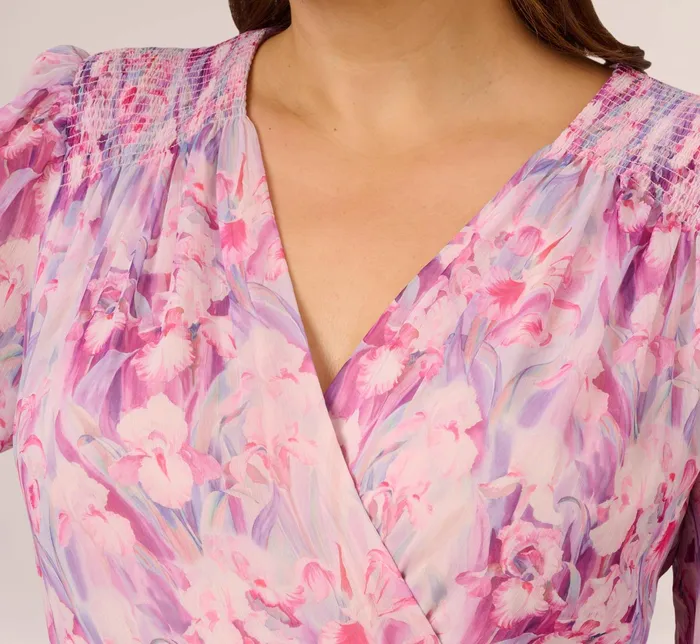 Adrianna Papell Plus Size FloralPrinted Chiffon Short Dress In Pink Multi Pink Multi Women Floral Dresses Adrianna Papell Plus Size FloralPrinted Chiffon Short Dress In Pink Multi Pink Multi Women Floral Dresses