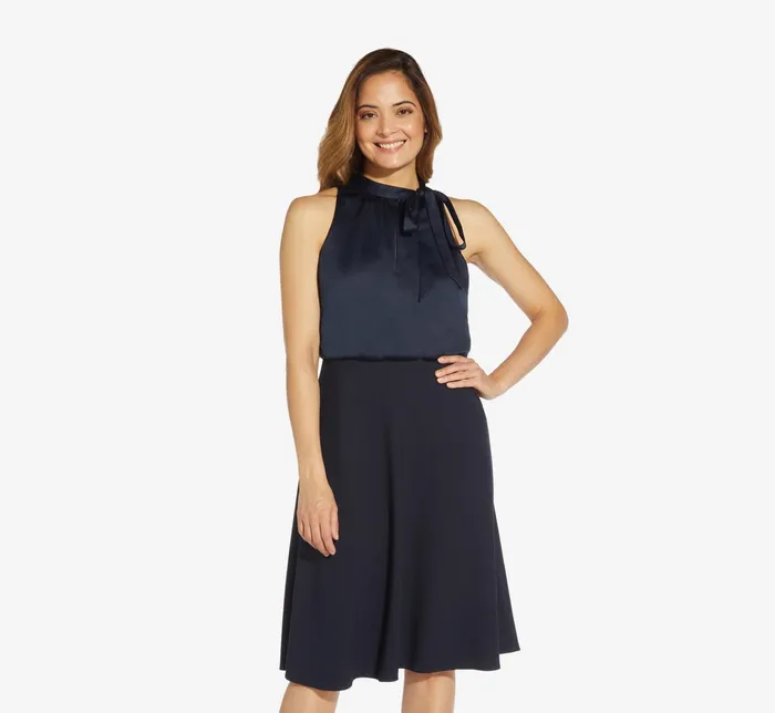 Adrianna Papell Plus Size Satin Crepe MidiLength Halter Dress With Keyhole In Willow Willow Women Day Dresses Adrianna Papell Plus Size Satin Crepe MidiLength Halter Dress With Keyhole In Willow Willow Women Day Dresses