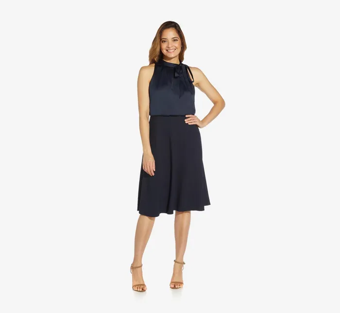 Adrianna Papell Plus Size Satin Crepe MidiLength Halter Dress With Keyhole In Willow Willow Women Day Dresses Adrianna Papell Plus Size Satin Crepe MidiLength Halter Dress With Keyhole In Willow Willow Women Day Dresses