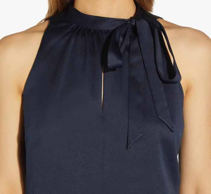 Adrianna Papell Plus Size Satin Crepe MidiLength Halter Dress With Keyhole In Willow Willow Women Day Dresses Adrianna Papell Plus Size Satin Crepe MidiLength Halter Dress With Keyhole In Willow Willow Women Day Dresses
