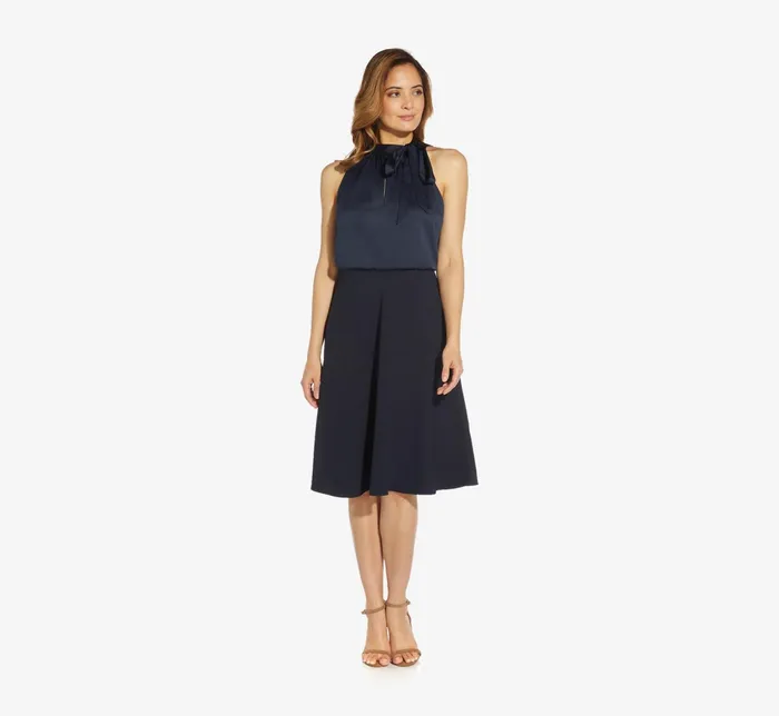 Adrianna Papell Plus Size Satin Crepe MidiLength Halter Dress With Keyhole In Willow Willow Women Day Dresses Adrianna Papell Plus Size Satin Crepe MidiLength Halter Dress With Keyhole In Willow Willow Women Day Dresses