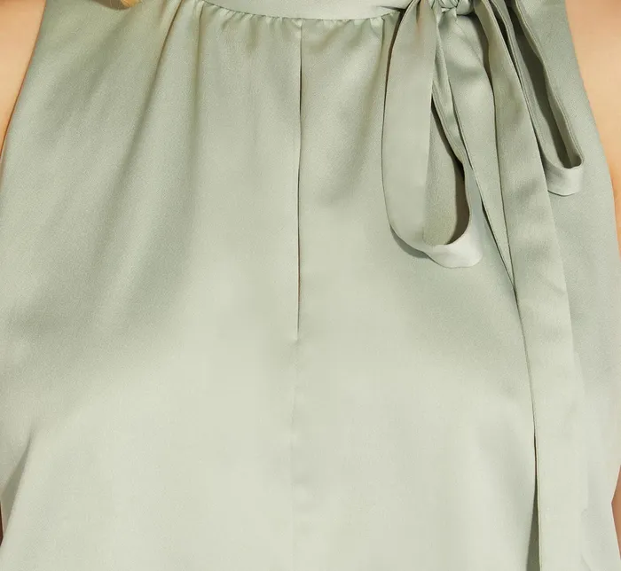 Adrianna Papell Plus Size Satin Crepe MidiLength Halter Dress With Keyhole In Willow Willow Women Day Dresses Adrianna Papell Plus Size Satin Crepe MidiLength Halter Dress With Keyhole In Willow Willow Women Day Dresses