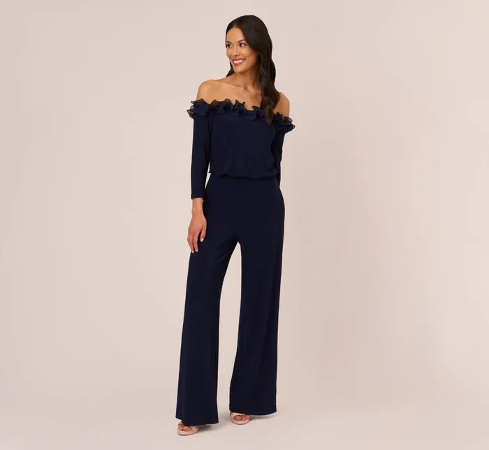 Adrianna Papell Plus Size Signature Blouson Jumpsuit In Black Black Women Day Dresses Adrianna Papell Plus Size Signature Blouson Jumpsuit In Black Black Women Day Dresses