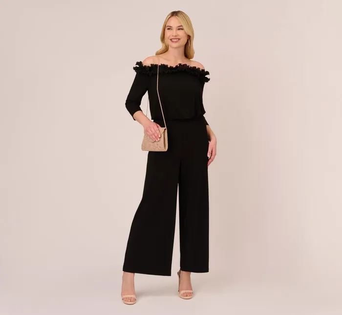 Adrianna Papell Plus Size Signature Blouson Jumpsuit In Black Black Women Day Dresses Adrianna Papell Plus Size Signature Blouson Jumpsuit In Black Black Women Day Dresses