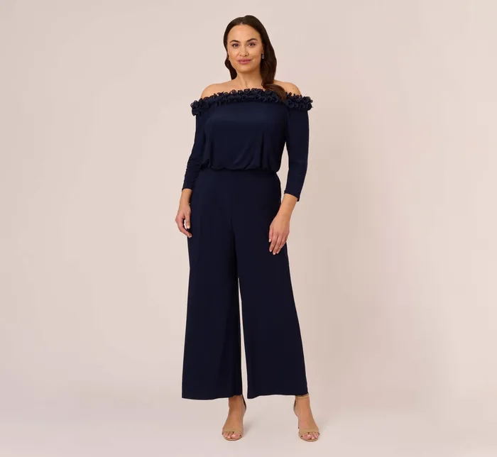 Adrianna Papell Plus Size Signature Blouson Jumpsuit In Black Black Women Day Dresses Adrianna Papell Plus Size Signature Blouson Jumpsuit In Black Black Women Day Dresses