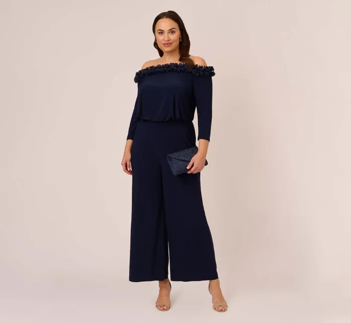 Adrianna Papell Plus Size Signature Blouson Jumpsuit In Black Black Women Day Dresses Adrianna Papell Plus Size Signature Blouson Jumpsuit In Black Black Women Day Dresses