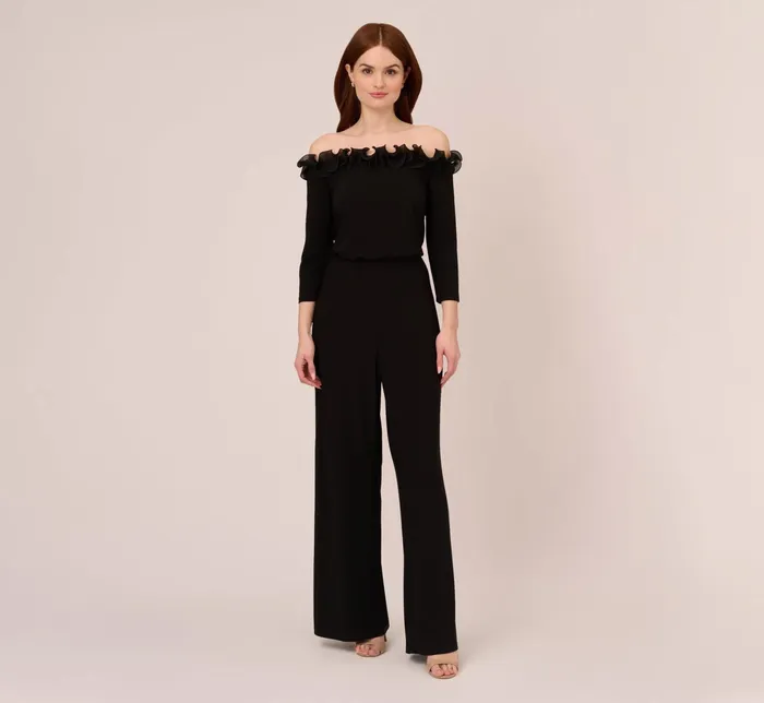 Adrianna Papell Plus Size Signature Blouson Jumpsuit In Black Black Women Day Dresses Adrianna Papell Plus Size Signature Blouson Jumpsuit In Black Black Women Day Dresses