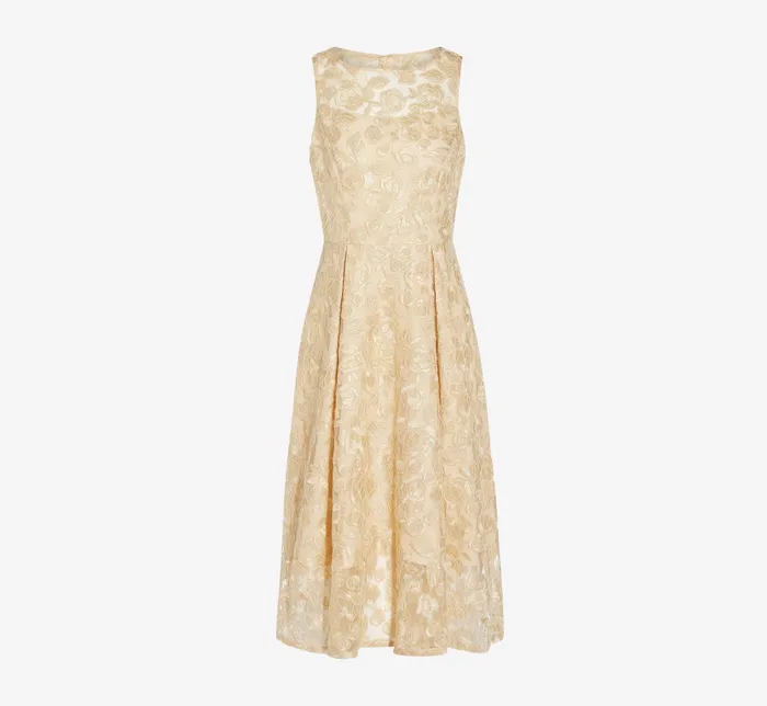 Adrianna Papell Plus Size Sleeveless Floral Embroidered Midi Length Fit And Flare Dress In Ivory Bisque IvoryBisque Women Floral Dresses Adrianna Papell Plus Size Sleeveless Floral Embroidered Midi Length Fit And Flare Dress In Ivory Bisque IvoryBisque Women Floral Dresses