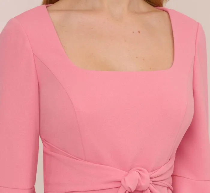 Adrianna Papell Plus Size Stretch Knit Crepe TieFront MidiLength Sheath Dress In Faded Rose Faded Rose Women Day Dresses Adrianna Papell Plus Size Stretch Knit Crepe TieFront MidiLength Sheath Dress In Faded Rose Faded Rose Women Day Dresses