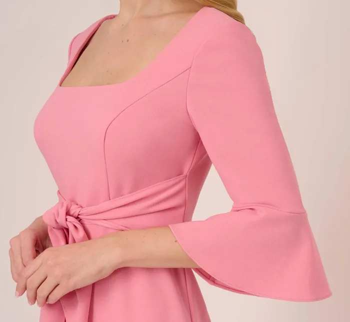 Adrianna Papell Plus Size Stretch Knit Crepe TieFront MidiLength Sheath Dress In Faded Rose Faded Rose Women Day Dresses Adrianna Papell Plus Size Stretch Knit Crepe TieFront MidiLength Sheath Dress In Faded Rose Faded Rose Women Day Dresses