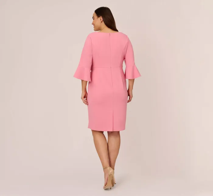 Adrianna Papell Plus Size Stretch Knit Crepe TieFront MidiLength Sheath Dress In Faded Rose Faded Rose Women Day Dresses Adrianna Papell Plus Size Stretch Knit Crepe TieFront MidiLength Sheath Dress In Faded Rose Faded Rose Women Day Dresses