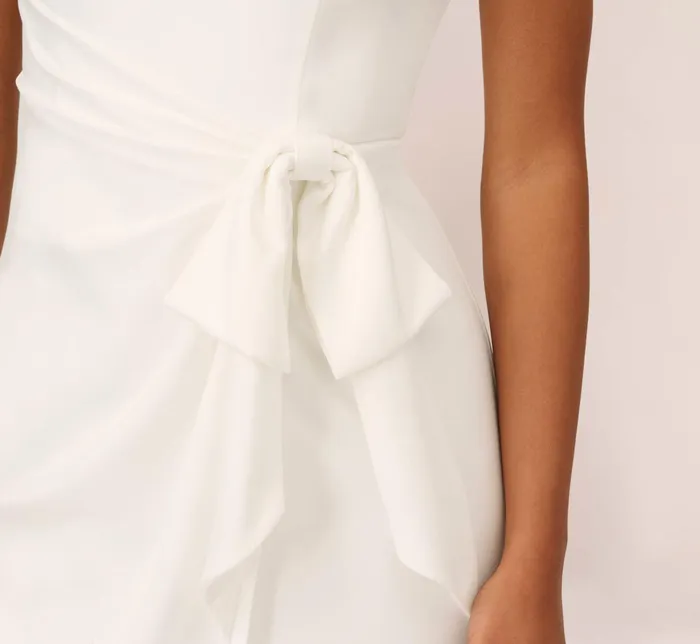 Adrianna Papell Satin Crepe Mermaid Gown With Tie Waist In Blue Breeze Blue Breeze Women Long Dresses Adrianna Papell Satin Crepe Mermaid Gown With Tie Waist In Blue Breeze Blue Breeze Women Long Dresses