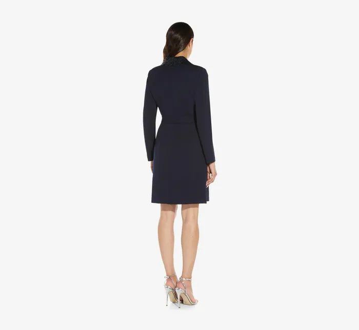 Adrianna Papell Sequin Collar Tuxedo Dress In Midnight Midnight Women Cocktail Dresses Adrianna Papell Sequin Collar Tuxedo Dress In Midnight Midnight Women Cocktail Dresses