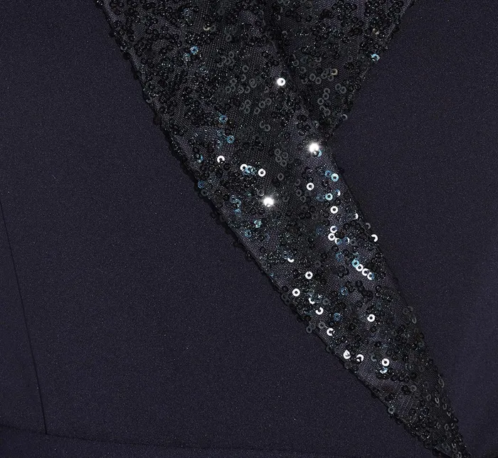 Adrianna Papell Sequin Collar Tuxedo Dress In Midnight Midnight Women Cocktail Dresses Adrianna Papell Sequin Collar Tuxedo Dress In Midnight Midnight Women Cocktail Dresses