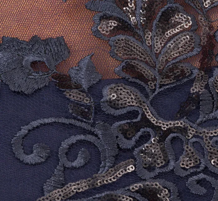 Adrianna Papell Sequin Floral Short Sleeve Dress With Popover In Navy Navy Women Floral Dresses Adrianna Papell Sequin Floral Short Sleeve Dress With Popover In Navy Navy Women Floral Dresses