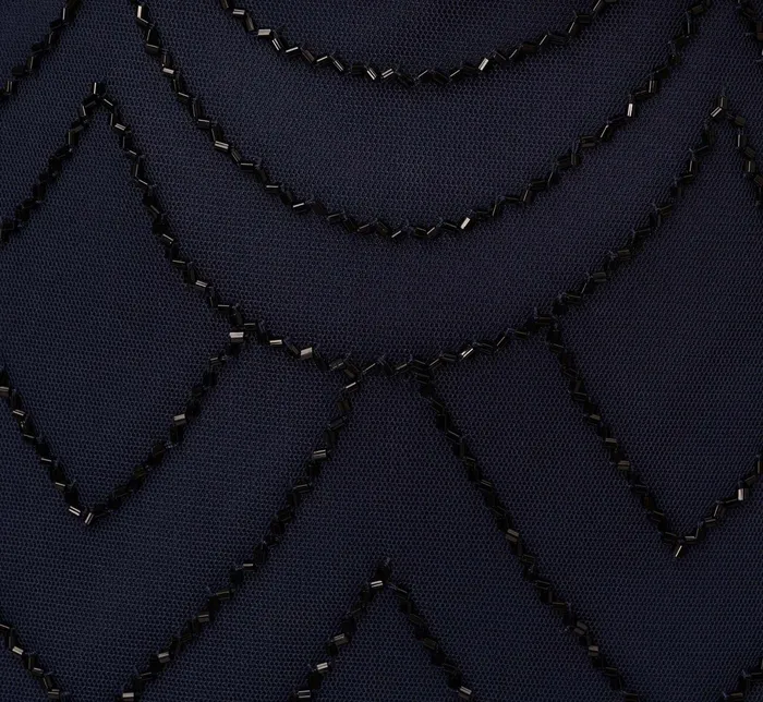 Adrianna Papell Short Sleeve Beaded Blouson Gown In Navy Black NavyBlack Women Formal Dresses Adrianna Papell Short Sleeve Beaded Blouson Gown In Navy Black NavyBlack Women Formal Dresses