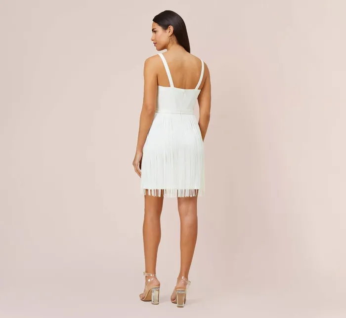 Adrianna Papell Stretch Crepe FringeTrim Short Sheath Cocktail Dress In Ivory Ivory Women Cocktail Dresses Adrianna Papell Stretch Crepe FringeTrim Short Sheath Cocktail Dress In Ivory Ivory Women Cocktail Dresses